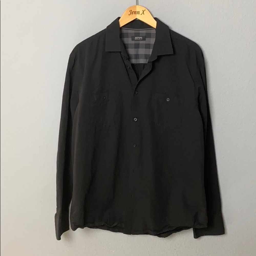 Alfani Men’s Regular Fit Black Dress Button Down